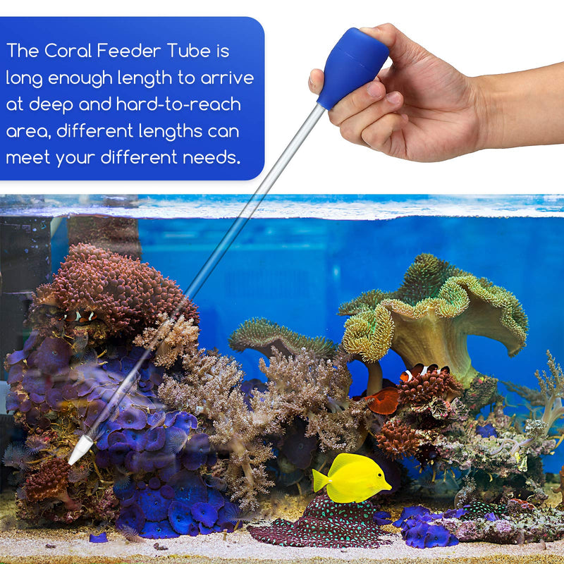 7 Pieces Coral Feeder Set Include 30 cm and 35 cm Long Acrylic Aquarium Marine Fish Reef Feeding Tool, Stainless Steel Straight and Curved Tweezers, Flat Sand Shovel and Elbow Scissor with Tool Holder - PawsPlanet Australia