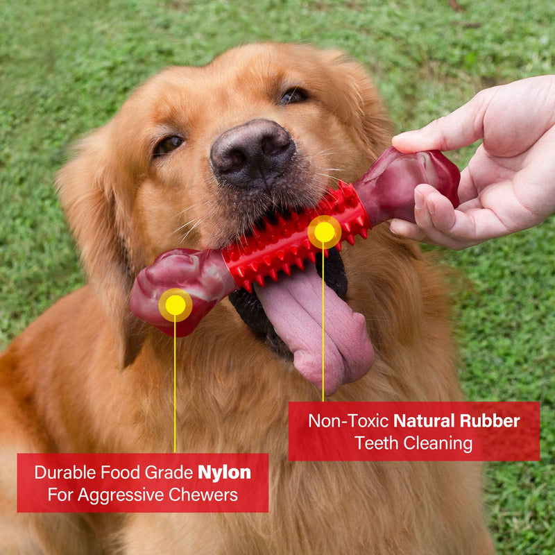 [Australia] - Tough Dog Toys for Aggressive Chewers Large Breed, Apasiri Dog Chew Toys, Durable Dog Toys, Dog Bones Made with Nylon and Rubber, Big Indestructible Dog Toy, Medium Puppy Chew Toys Teething chew Toys 