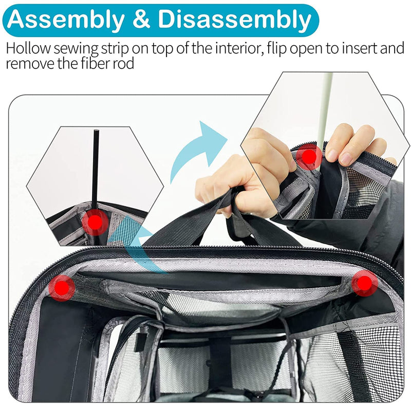 Wakytu TSA Approved Pet Carrier for Small Medium Cats and Dogs Dog Carrier Travel Bag with Adequate Ventilation5 Mesh Windows 3 Entrance Locking Safety Zippers Padded Shoulder and Carrying Strap S 1.0 grey - PawsPlanet Australia