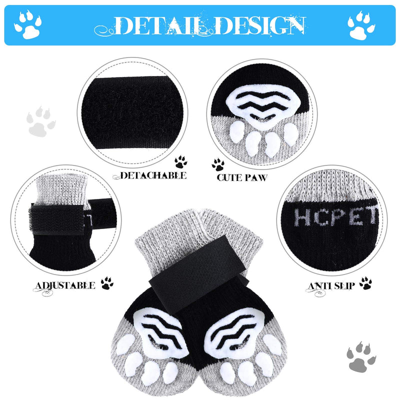 Saintrygo 8 Pieces Anti-Slip Dog Socks Paw Protector with Paw Patterns and 8 Pieces Adjustable Straps for Puppy Pet Paw Protection Indoor Wear Better Traction Control on Floor X Large - PawsPlanet Australia