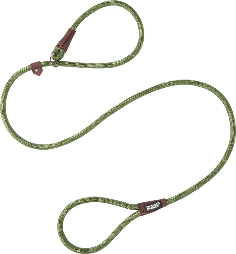 [Australia] - Friends Forever Extremely Durable Dog Slip Rope Leash, Premium Quality Mountain Climbing Rope Lead, Strong, Sturdy Comfortable Leash Supports The Strongest Pulling Large Medium Dogs 6 feet Olive 