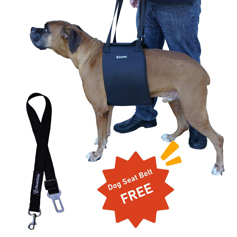 [Australia] - SleekSide Dog Lift Harness | Heavy Duty Adjustable Sling | Easy Full Body Mobility | Support for Elderly, Senior Dogs with Front/Rear Leg, Knee, Joint, Hip Injuries | Assist Pet's Mobility Large 