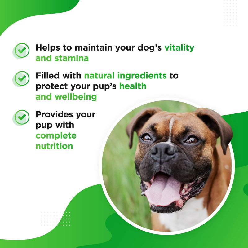 Multivitamins for Dogs & Puppies - Natural Dog Vitamins for Shiny Coat with Calcium for Dogs and Vitamin C to maintain your Dog’s Immune System; UK Made Dog Supplement (120 Tablets) - PawsPlanet Australia
