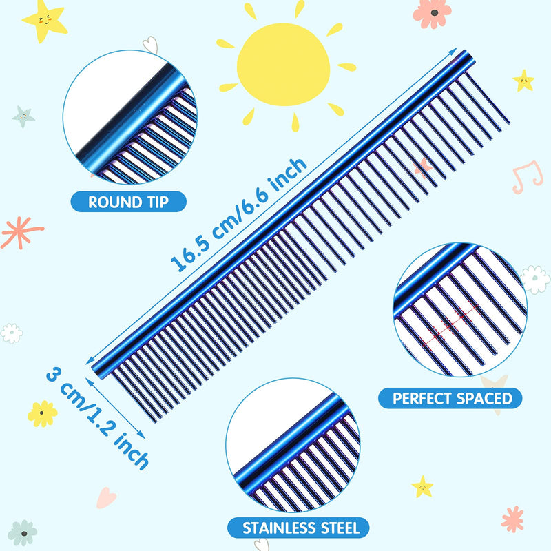 6 Pieces Pet Steel Combs Pet Dog Cat Grooming Comb Multi-color Dog Comb Removing Tangles and Knots Combs for Dogs Cats Other Pets - PawsPlanet Australia