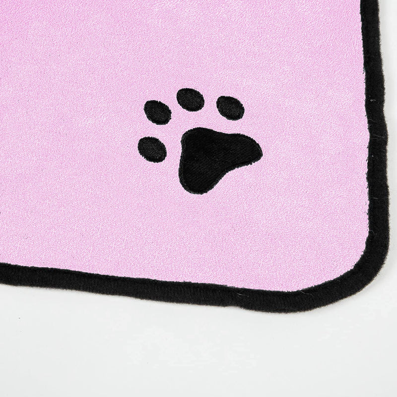 Dog Bathrobe - Dog Drying Coat - Microfiber Bathrobe and Dog Towel - Dog Robe- Pink Small Medium Large Bathrobe For Dogs - Dog Bath Robes With Hood (Small: back length 16") - PawsPlanet Australia