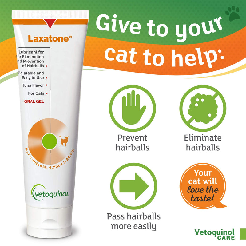 Vetoquinol Laxatone: Oral Hairball Lubricant Gel for Cats – Tuna-Flavored, 4.25 oz - PawsPlanet Australia