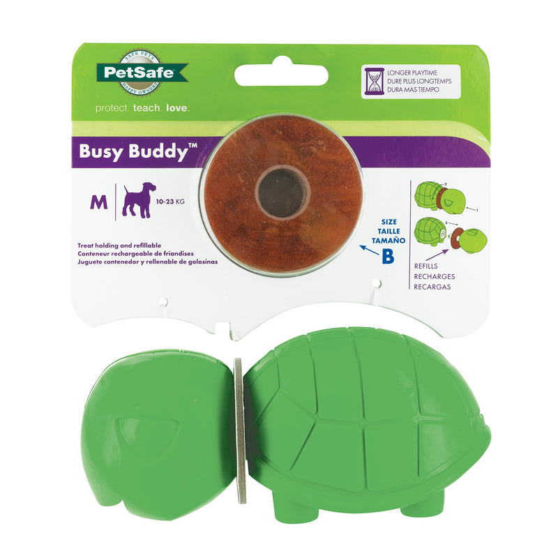 PetSafe Busy Buddy Turtle M, Durable Dog Chew Toy, Dog Toy with Treat Rings, Medium Sized Dogs - PawsPlanet Australia