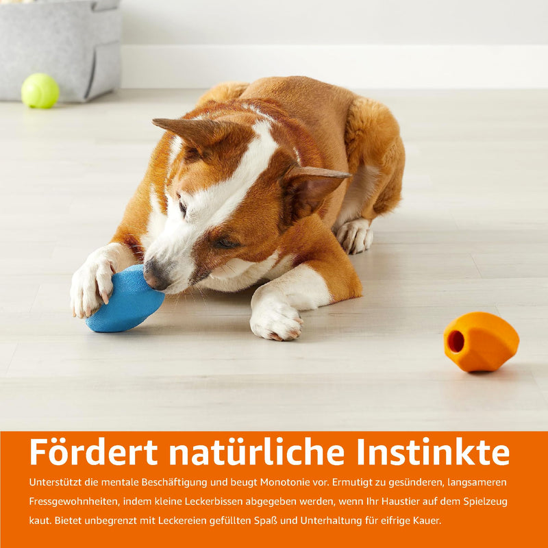 Amazon Basics Dog Chew Toys with Treat Dispenser, Pack of 2, Medium, Multi-Colour - PawsPlanet Australia