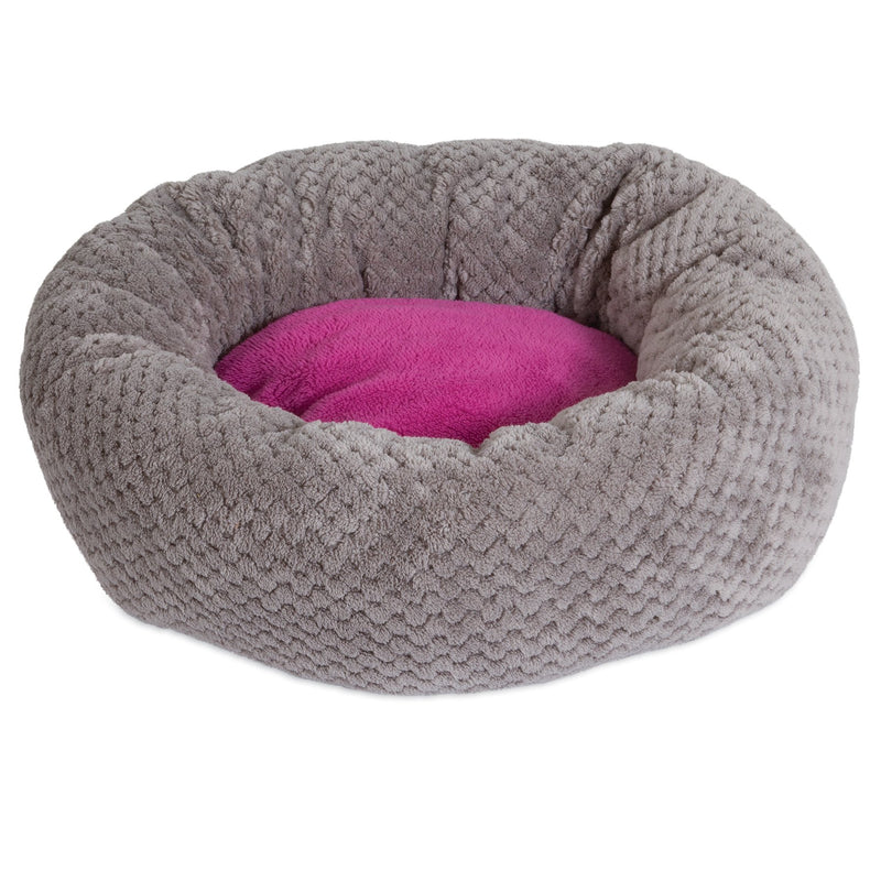 [Australia] - Petmate Jackson Galaxy 80810 18" Gray/Pink Deluxe Donut Cat Bed 