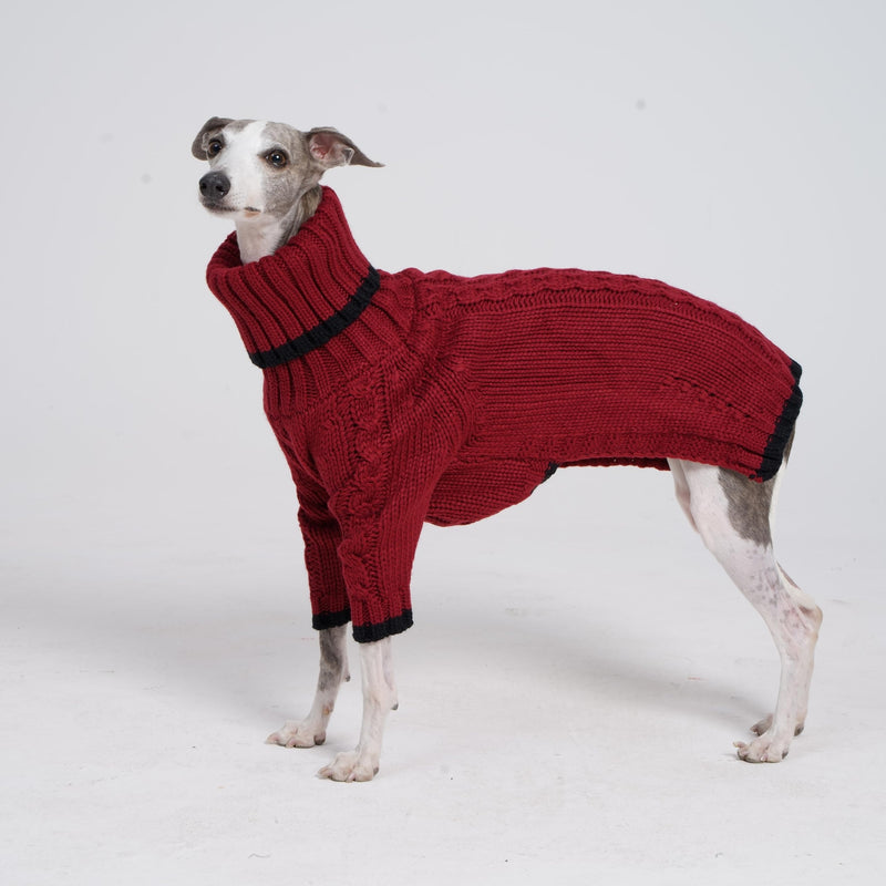 ESCCBOO Italian Greyhound Clothes, Warm Sweater for Whippets, Dog Onesie, Two-Legged Turtleneck Warm Sweater for Small Medium Dogs (Medium, Red) - PawsPlanet Australia