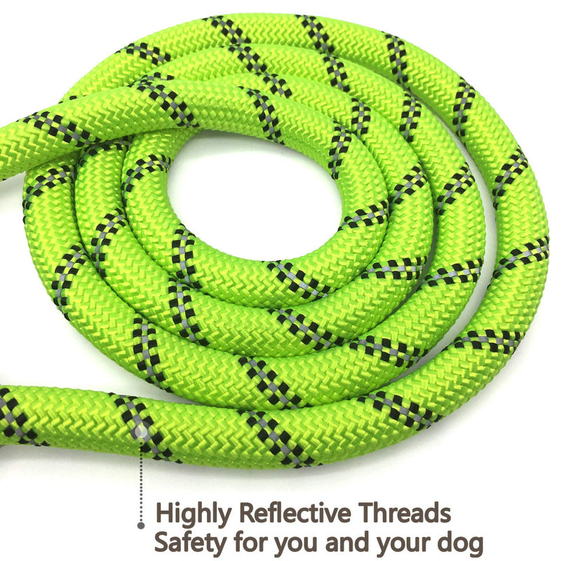 [Australia] - MHS Pet 5 FT Heavy Duty Dog Walking Leash with Comfortable Soft Padded Handle and Highly Reflective Threads for Medium and Large Dogs Green No Buffer 