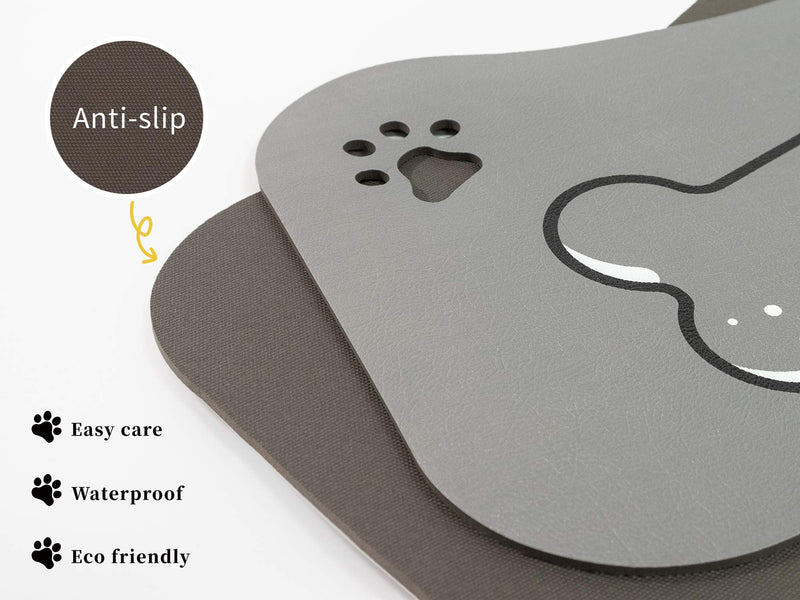 COLORPAPA Dog Food Mat Pet Mat for Food and Water Non Slip Pet Feeding Mat Waterproof Cat Food Mat Unique Bone Design Bowl Mat - PawsPlanet Australia