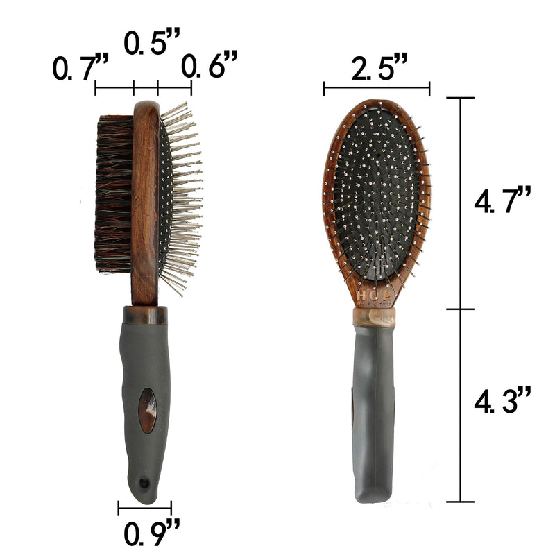 [Australia] - Dog Brush for Grooming, Double Sided Pin&Bristle Brush Removing Shedding Hair, Dog Brush for Short Medium or Long Hair, Cat Brush Grooming Comb for Detangling and Dirt Cleaning, Lotus Wood 