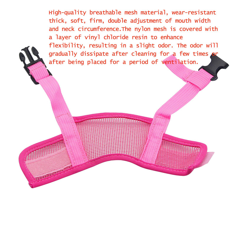 [Australia] - YAODHAOD Nylon Mesh Breathable Dog Mouth Cover, Quick Fit Dog Muzzle with Adjustable Straps，Pet Mouth Cover, to Prevent Biting and Screaming to Prevent Accidental Eating S pink 