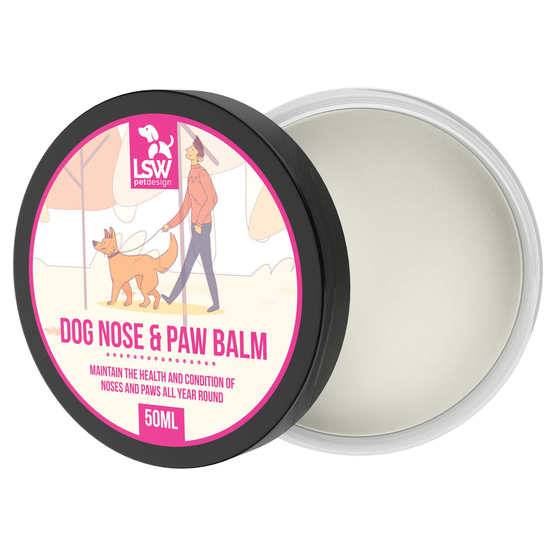 LSW Pet Design Dog Paw & Nose Balm (50ml) for Cracked, Rough, Itchy & Dry Paw Pads – Non Sticky, Lick Safe, – Natural Heals, Moisturises & Nourishes – Pet Balm Butter - PawsPlanet Australia