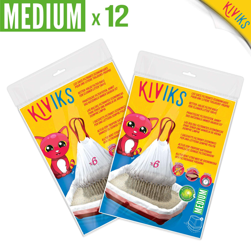 KIVIKS - Set of layered biodegradable filter litter bags - M x 12 MEDIUM x 12 - PawsPlanet Australia