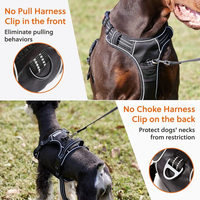 Le sure Small Dog Harness for Small Dogs No Pull - Reflective Adjustable Oxford Soft Padded Dog Vest Harness with Easy Control Handle and Front Clip for Easy Walk, Black, S S (Chest: 15"-24") - PawsPlanet Australia