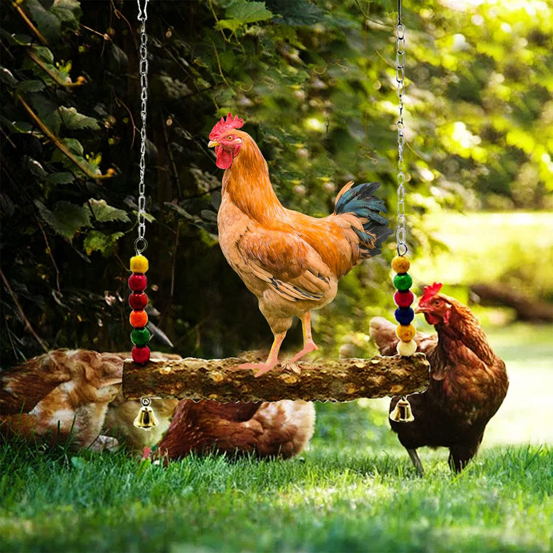 FANFX 7 Packs s Chicken Toys Set , Chicken Xylophone Toys for Hens, Chicken Bridge Swing Toys, Chicken Mirror Toys ,Chicken Pecking Toys and Vegetable Hanging Feeder for Chicken Coop - PawsPlanet Australia