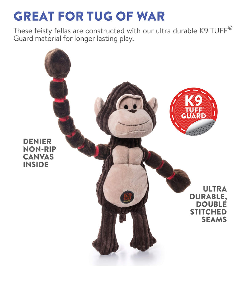 [Australia] - Charming Pet Thunda Tugga Gorilla Plush Dog Toy - Interactive Soft Animal Squeaky Tug Toy 