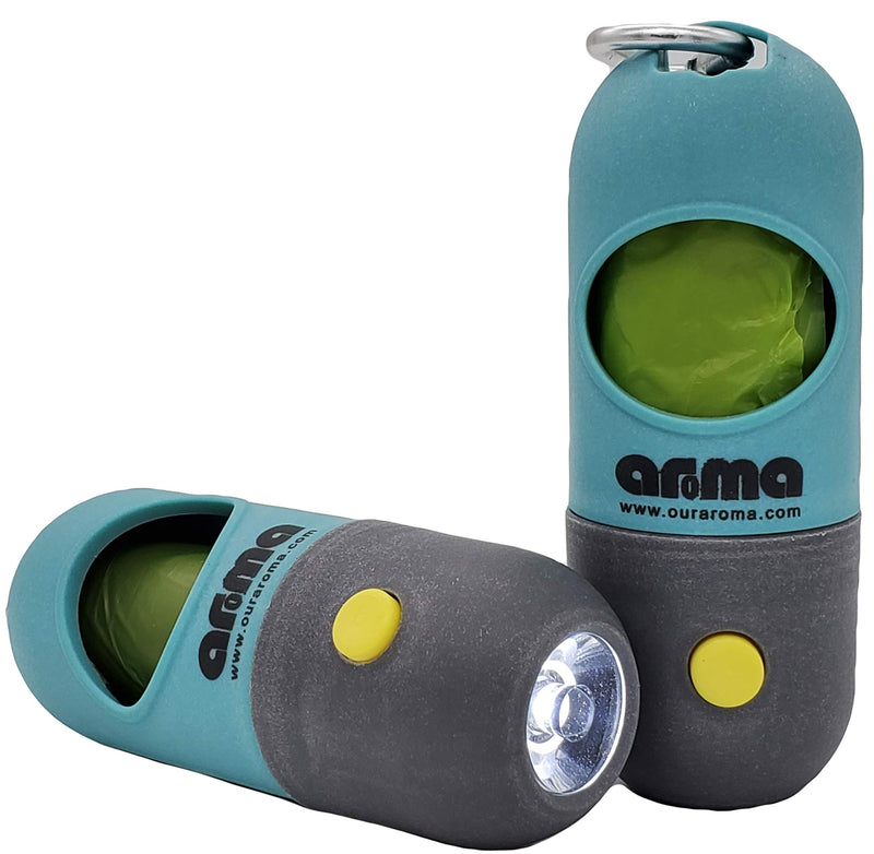 Aroma 3-in-1 Dog Bag Dispenser for Leash - Built-in 150Lm LED Flashlight - Keychain - Bag Dispenser (1) - PawsPlanet Australia