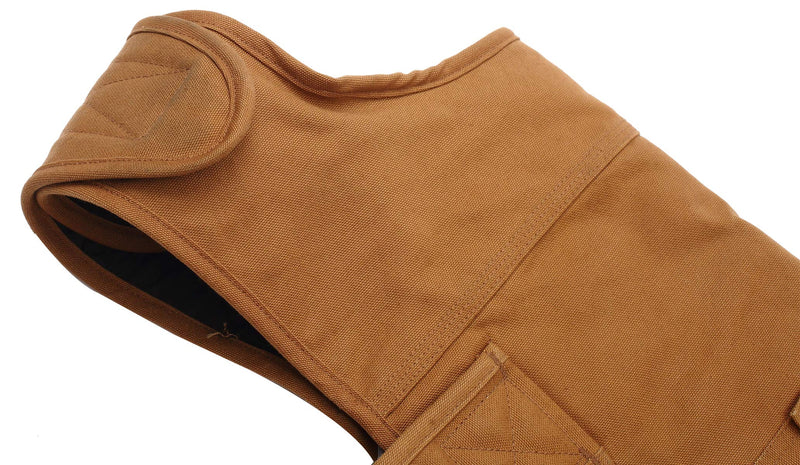 Ctomche cotton dog vest,Canvas Dog Winter Coat,Outdoor Sport Dog Jacket Winter Warm,Winsproof Dog Coat Outdoor Clothing Perfect for Dachshunds Khaki-L L - PawsPlanet Australia