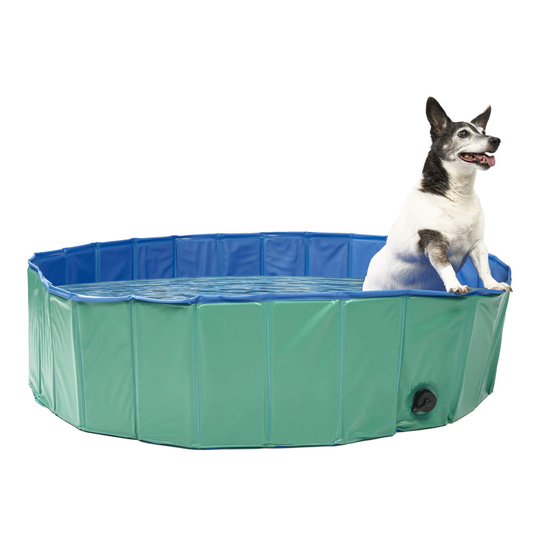 Pet Mania - Large Green Foldable Pet Swimming Paddling Pool for Dogs - 120x30cm - PawsPlanet Australia