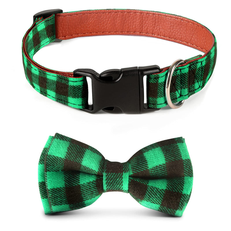 Dog Collar, Leather Dog Collar, Apasiri Medium Dog Collar, Tartan Dog Collar Pet Dog Collar Shock Collar for Dogs Cute Dog Collar Christmas Dog Collar Soft Dog Collar Dog Bow tie Dog Training Collar Green - PawsPlanet Australia