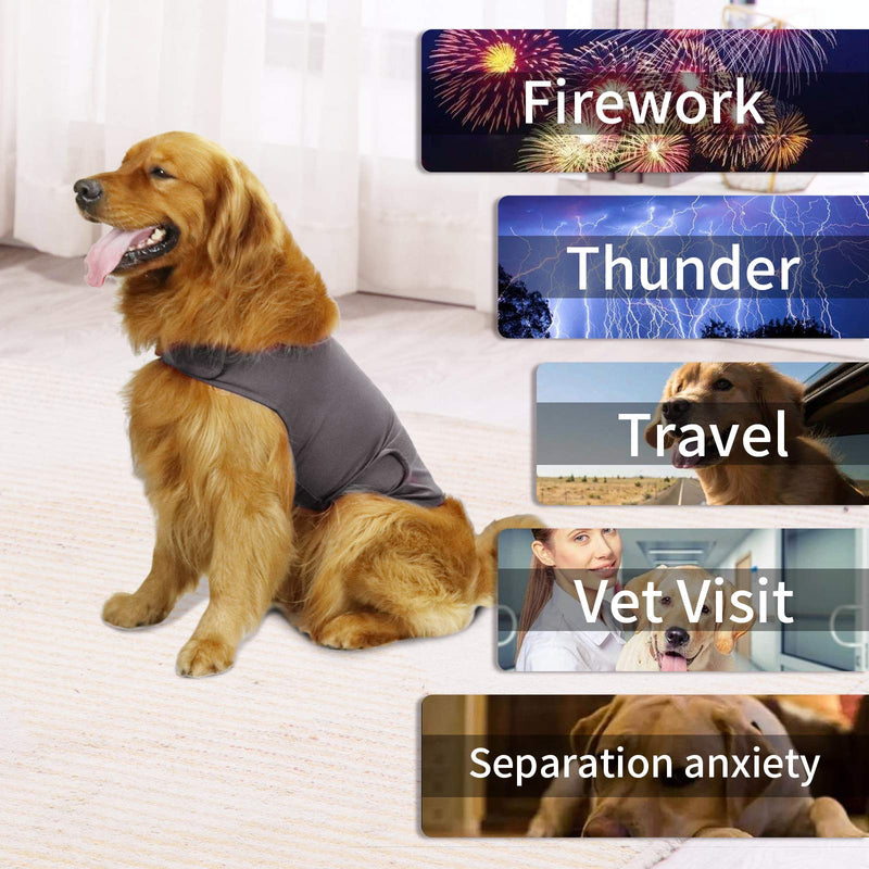 [Australia] - YESTAR Comfort Dog Anxiety Relief Coat, Dog Anxiety Calming Vest Wrap,Thunder Shirts Jacket for XS Small Medium Large XL Dogs Gray 