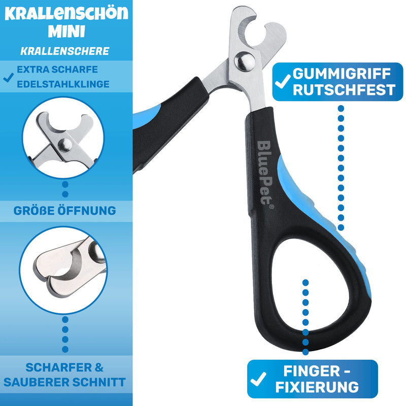 BluePet ClawsSchön Mini Small Professional Claw Scissors for Cats, Small Dogs, Puppies & Small Animals - Particularly Suitable for Small Tight Claws - Handy, Lightweight and Stable Size S Small Claws - PawsPlanet Australia