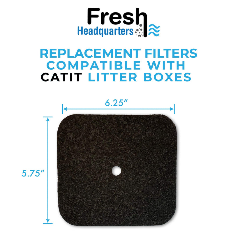 FRESH HEADQUARTERS Replacement Filters Compatible with Catit Hooded Litter Box – Pre-Cut Activated Charcoal Carbon Air Purifier Refill Pads for Safe Urine Odor Control (6 Pack) - PawsPlanet Australia