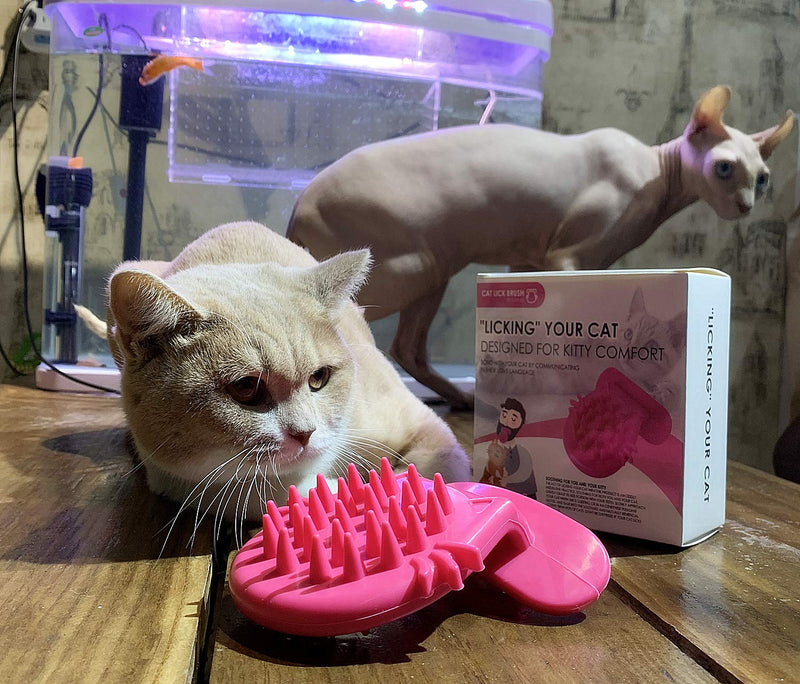 PETCYY Cat Brush Shedding Grooming, Soft Massage Cat Tongue Brush, Licking Your Cat Like a Mama Cat to Comfort, Surprise Pet Gifts Rose red - PawsPlanet Australia