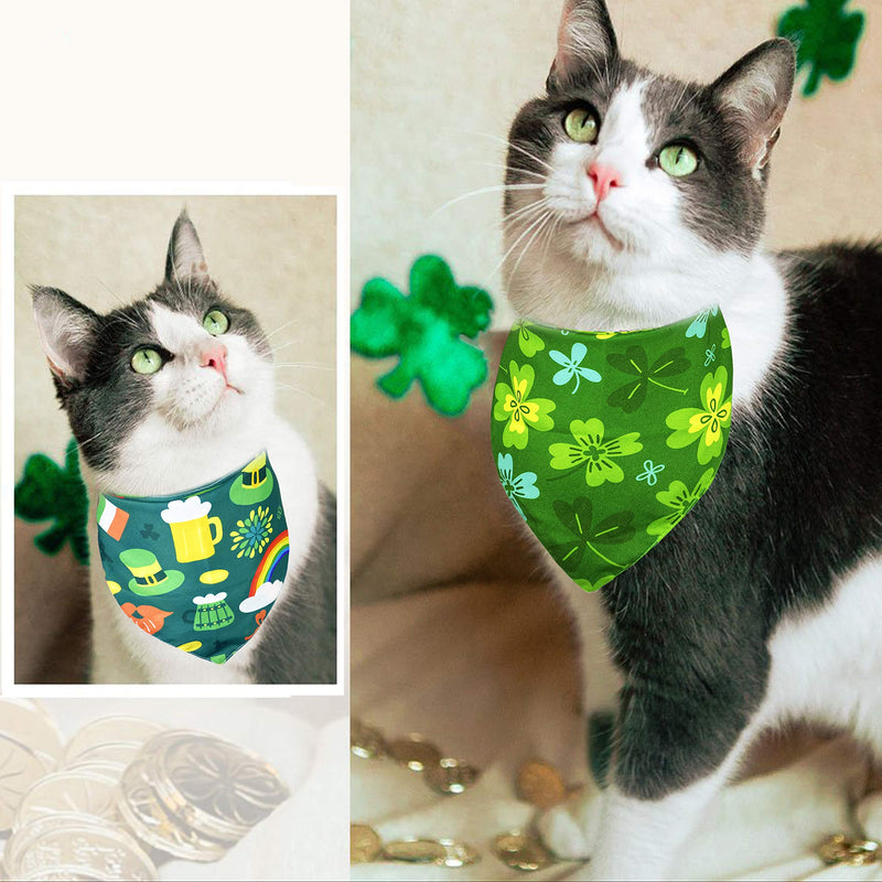 St. Patrick Dog Cat Bandana, Holiday 2 Pack Bandana Irish Rainbow Shamrock Scarfs for Small Medium Large Dogs Cats Pet Puppies (The Lucky One, Small) The Lucky One - PawsPlanet Australia