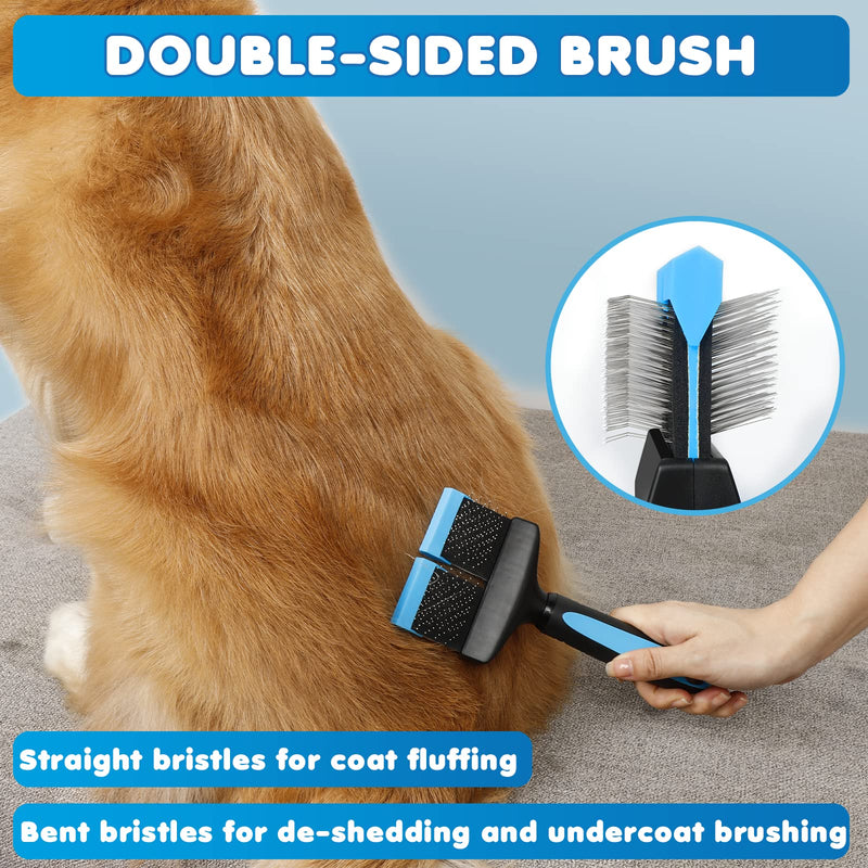 iToleeve LED Dog Nail Clipper with Light and Safety Guard, Illuminates Cats & Dogs Nails, Slicker Brush for Dogs, Dual Flexible Brush Follows the Natural Contours of the Body, Gently Removes Undercoat - PawsPlanet Australia