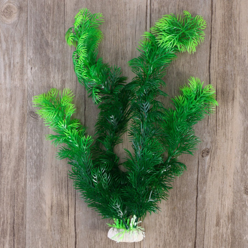 [Australia] - WINOMO 30cm Plastic Plant Emulational Aquatic Leaves Green Underwater Tree with Base for Aquarium Decoration 