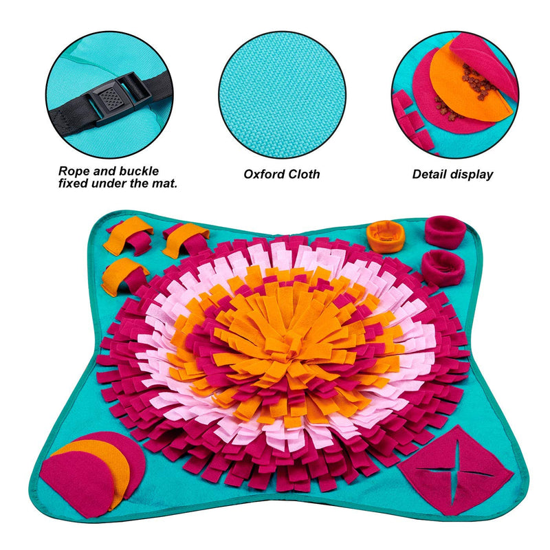 LIVACASA Snuffle Mat Foldable for Large Dogs Washable Pet Feeding Nosework Treats Mat Puzzle Training Toy For Dogs Large Medium Puppies Sniffing Games Slow Feeding Bowl for Cats Pink One Size - PawsPlanet Australia