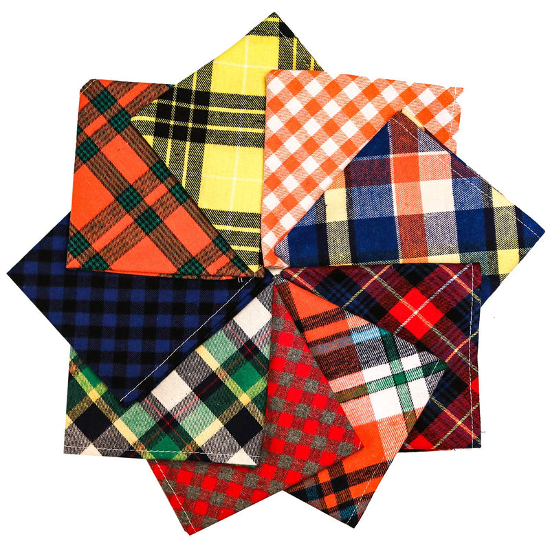 [Australia] - FINDMAG Triangle Dog Bandana, Reversible Plaid Painting Bibs Scarf, Washable and Adjustable Kerchief Set for Dogs Cats Pets Colorful 