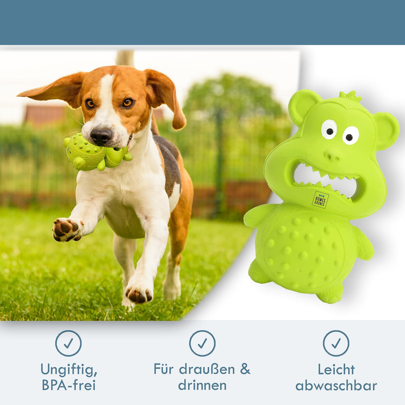 Homes&Bones Karlchen fillable dog toy made of natural rubber for dog activity as a food ball, throwing toy and intelligence toy for medium to large dogs, green - PawsPlanet Australia