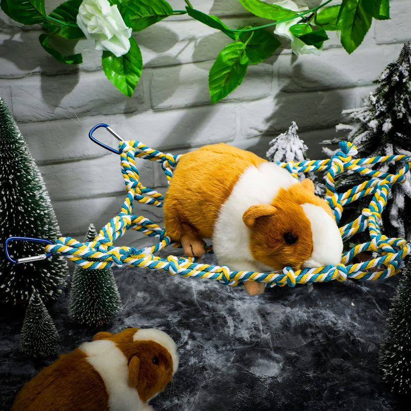 Weewooday 2 Pieces Bird Rope Net Hamster Rat Rope Net Pet Bird Climbing Small Animal Rope Net Ladder Durable Rope Bridge Rat Ferret Activity Toy for Small Animal Habitat Decor and Play - PawsPlanet Australia