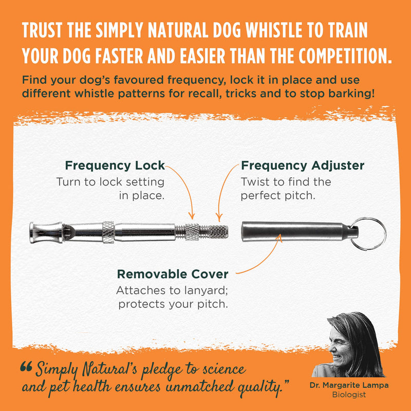 Dog Whistle to Stop Barking by Simply Natural  Ultrasonic Copper Core Dog Whistles for Recall Tricks and to Stop Barking with a 49cm Lanyard for Dog Whistle - PawsPlanet Australia