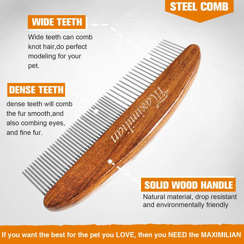 2021New Premium Handmade Wooden Dog Comb for Easily Removes Tangles and Knots. Cat Comb for Removing Matted Fur. Best Pet Grooming Tool with Rounded and Smooth Ends Teeth and Beautifully Crafted. - PawsPlanet Australia