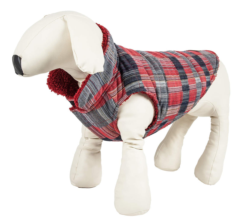 [Australia] - Pet Life 'Scotty' Tartan Classical Plaided Insulated Dog Coat Jacket Large Red 