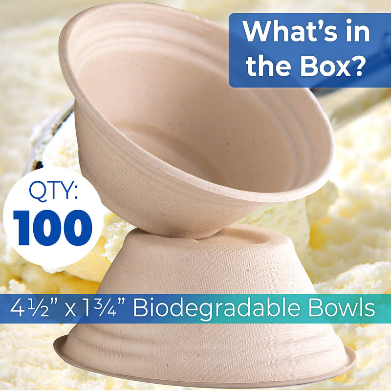 [Australia] - Vet-Grade, Biodegradable Disposable Pet Bowls Bulk 100 Pk 8 Oz/1 Cup. Germ-Free, Non-Toxic Food and Water Dishes for Puppies, Small Dogs and Cats. Sturdy, Leakproof and Allergen-Free for Healthy Pets! 
