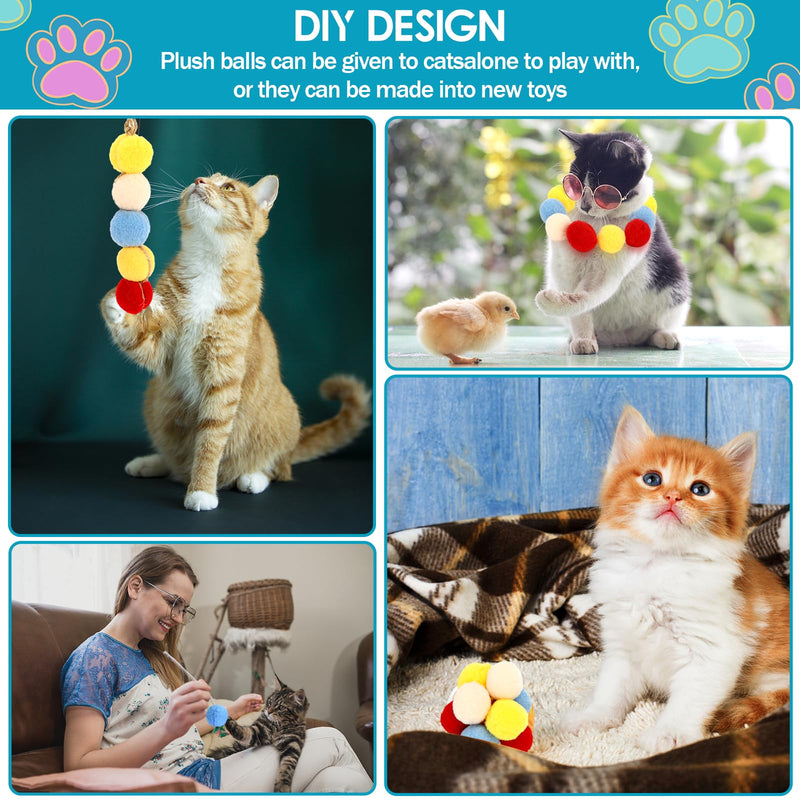 Mkitnvy cat toy 50 balls, soft cat balls, kitten pompom toy balls, plush kitten pet toy balls, interactive toy for cats and kittens - PawsPlanet Australia