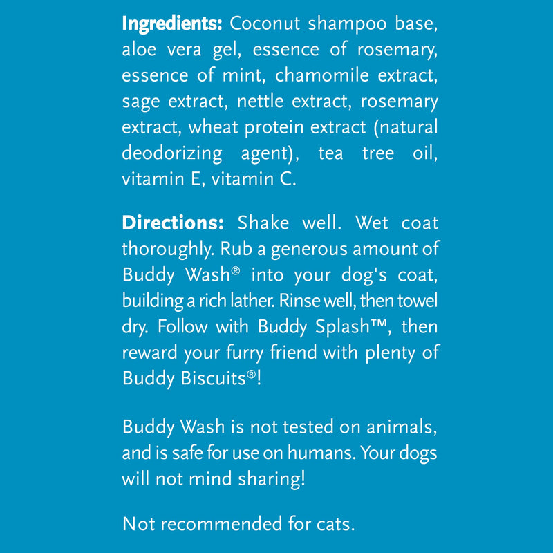 Buddy Wash Dog Shampoo & Conditioner for Dogs with Botanical Extracts and Aloe Vera Rosemary & Mint 16 Fl Oz - PawsPlanet Australia