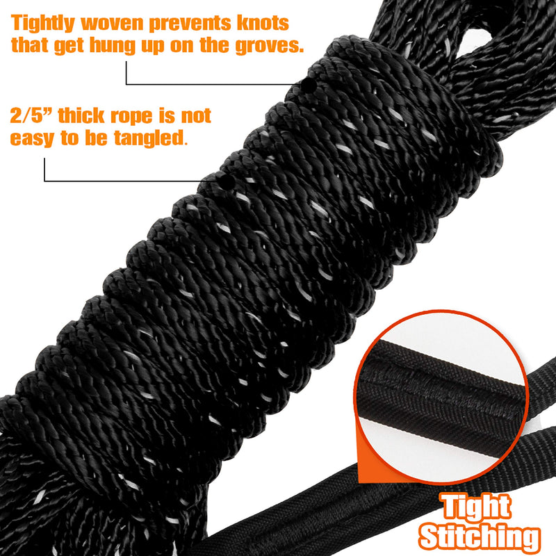 DCSUIT Dog Training Leash Lead Long Rope - 30 FT Reflective Nylon Durable Heavy Duty Dog Leashes,Extender Yard Leash Great for Walking/Playing Outdoor,Easy Control for Puppy,Small/Medium/Large Dogs 30FT Black - PawsPlanet Australia