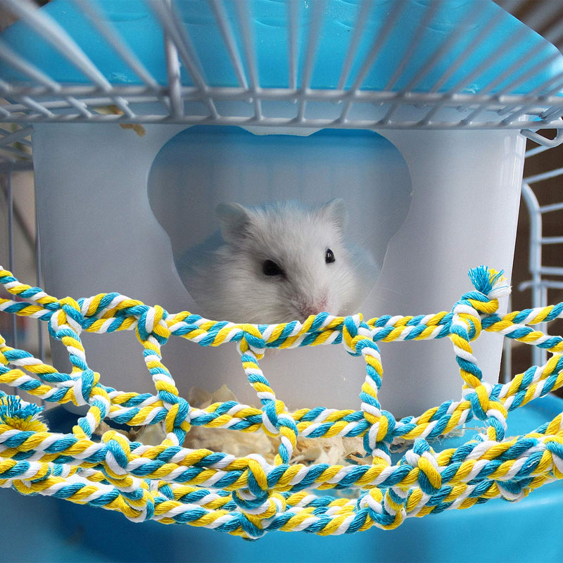 Weewooday 2 Pieces Bird Rope Net Hamster Rat Rope Net Pet Bird Climbing Small Animal Rope Net Ladder Durable Rope Bridge Rat Ferret Activity Toy for Small Animal Habitat Decor and Play - PawsPlanet Australia