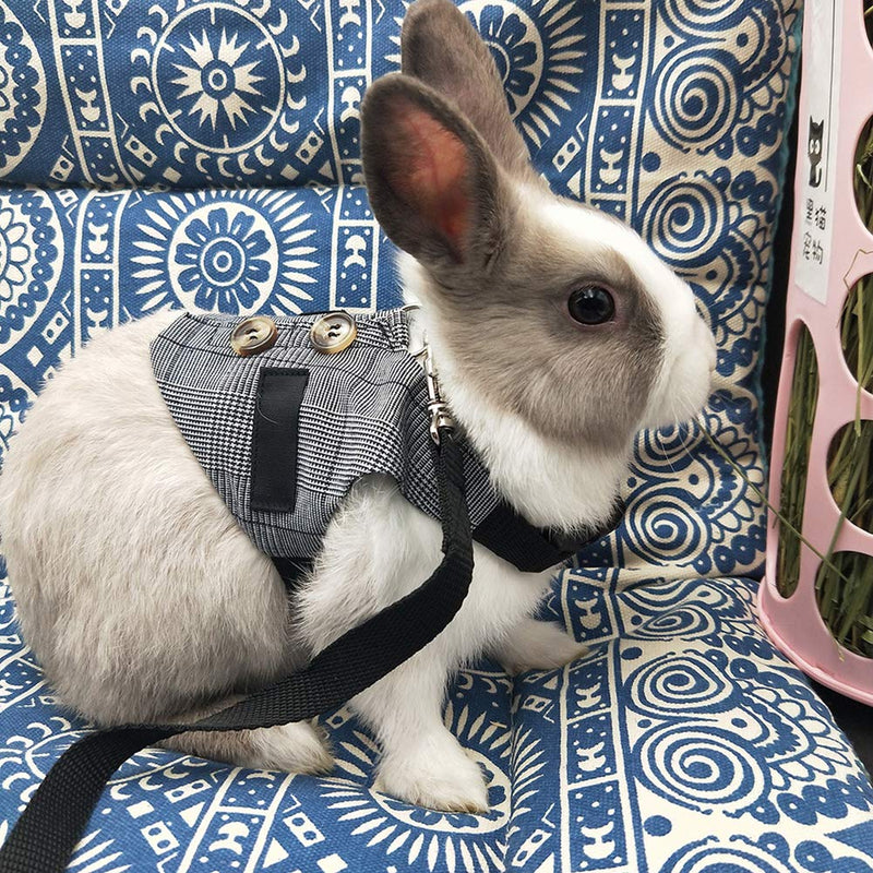 Rabbit Vest Harness and Leash Set Lead Adjustable Suit for Pet Bunny Kitten Chinchilla Guinea Pig Ferret Squirrel Small Animal Walking Toy S - PawsPlanet Australia