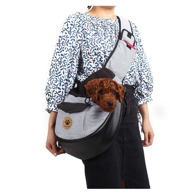 MQUPIN  Pet Carrier Dog Cat Small Puppy Shoulder Bag Travel Tote Hands Free Collapsible Sling Backpack, Grey - PawsPlanet Australia