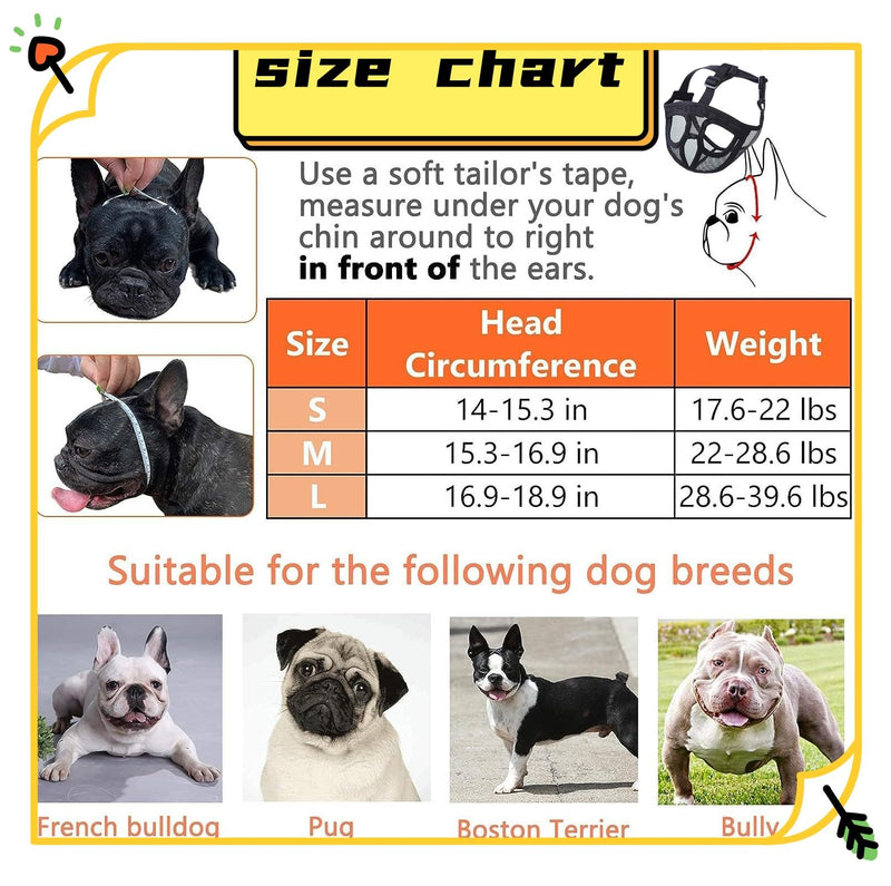 Muzzle for dogs, dog muzzle short snouts dog muzzle bulldog eating protection poison bait protection dog chewing, barking, dog mask French Pekingese, Shih-Tzu, Pug, also, cats Dog Muzzle M - PawsPlanet Australia
