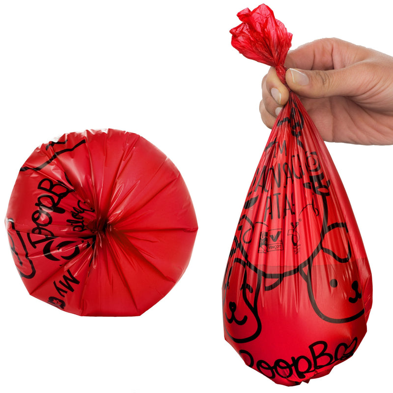 My AlphaPet Dog Poop Bags Refill Rolls - Large Size 9 x 13 Inches - Earth Friendly Highest ASTM D6400 Rated - Leak Proof Doggie Waste Bags 120 Count Scented Red - PawsPlanet Australia